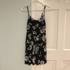 navy blue floral dress